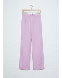 Tekla Unisex Sleepwear Poplin Pants - Purple