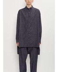 Y's Yohji Yamamoto - Cotton Denim Elongated Hem Shirt - Lyst