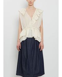 Dries Van Noten - Cally Ruffles Ramie Top - Lyst