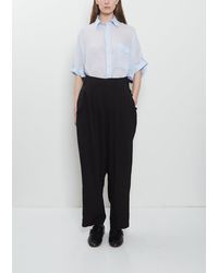 Y's Yohji Yamamoto - Pleats Wide Twill Pant - Lyst