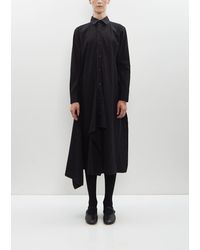 Yohji Yamamoto - Cotton Draped Shirt Dress - Lyst