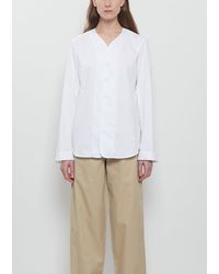 Meta Campania Collective - Mason Collarless Cotton Shirt - Lyst
