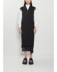 Sacai - Wool Suiting Long Vest - Lyst