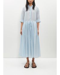 Sara Lanzi - Cotton Silk Voile Chemisier Dress - Lyst