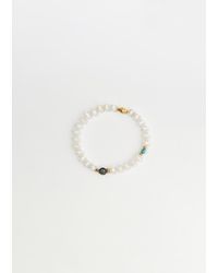 Ileana Makri - White Agate Stripe Beaded Bracelet 63 - Lyst