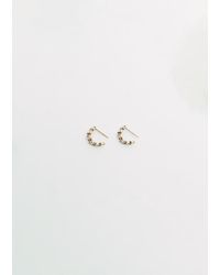 Noguchi Bijoux - Bijoux Tsubu Mini Hoop White Diamond Earrings - Lyst