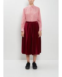 Comme des Garçons - Pleated Cotton Velvet Skirt - Lyst