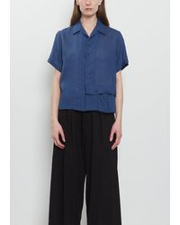 Y's Yohji Yamamoto - Open Collar Linen Shirt - Lyst