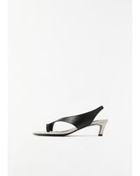 TOTEME - Leather Heeled Thong Sandals - Lyst