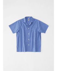 Tekla - Cotton Poplin Pyjamas Short Sleeve Shirt - Lyst