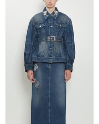 Simone Rocha - Embellished Belt Detail Sculpted Denim Jacket - Lyst