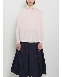 Apuntob - Pinstripe Cotton Silk Mini Collar Shirt - Lyst