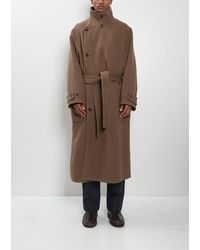 Lemaire - Wrap Wool Coat - Lyst