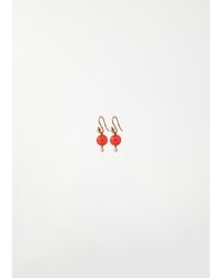 MIRIAM STELLA - Carnelian Sphere Diamond Earrings - Lyst