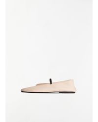 The Row - Elastic Leather Ballet Slipper - Lyst