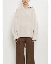 Carven - Wool Zip-neck Sweater - Lyst
