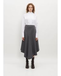 Plan C - Cotton Blend Flared Knit Skirt - Lyst
