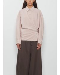 Lemaire - Straight Collar Twisted Silk Shirt - Lyst