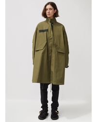 Sacai Cotton Nylon Oxford Coat - Green