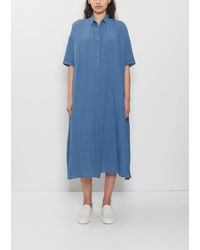 Apuntob - Classic Collar Linen Shirtdress - Lyst