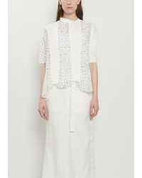 Sacai - Polka Dot Paneled Cotton Top - Lyst