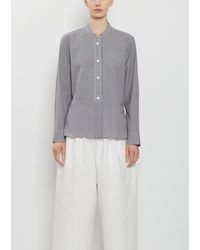 Margaret Howell - Collarless Cotton Cashmere Shirt - Lyst