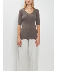 Lauren Manoogian - Stretch Wool Alpaca Rib Scoop-neck Sweater - Lyst