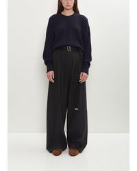 Plan C - Wool Wide Trousers - Lyst