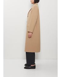 ジャケット・アウター HARD TWIST WOOL TWILL SOUTIEN COLLA AURALEE Hard Twist Wool Twill Soutien Collar Coat in Natural | Lyst