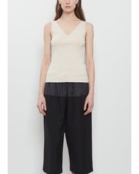 6397 - Ribbed Cotton V-tank - Lyst