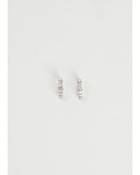 Ileana Makri - White Diamond Rivulet Spread Oval Hoops - Lyst