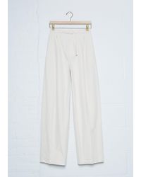 Amomento Belted Tuck Pants - White