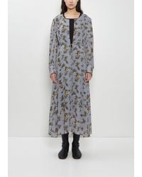 Junya Watanabe - Georgette Flower Print Long Sleeve Layered Dress - Lyst