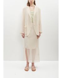 AURALEE - Recycled Wool Blend Leno Sheer Skirt - Lyst