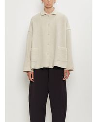 Apuntob - Linen Wool Netting Boxy Jacket - Lyst
