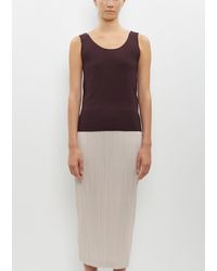 Pleats Please Issey Miyake A Poc Cotton Mix Top in Natural | Lyst UK