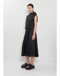 Sacai - Horizontal Stripe Satin Skirt - Lyst