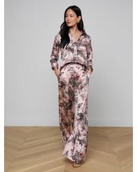 L'Agence - Pilar Silk Wide-Leg Pants - Lyst