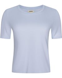 L'Agence - Stormy Cropped Cotton T-Shirt - Lyst