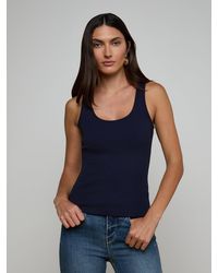 L'Agence - Débardeur À Encolure Dégagée Adira, Bleu Nuit - Lyst