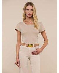 L'Agence - Cory Cotton Scoopneck Tee - Lyst