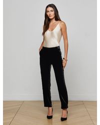 L'Agence - Pantalon En Velours Rebel, Noir - Lyst