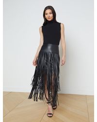 L'Agence - Karolina Fringe Skirt - Lyst