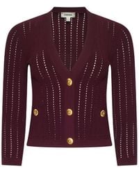 L'Agence - Irvin Pointelle Knit Cardigan - Lyst