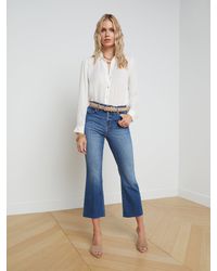 L'Agence - Jean Évasé Court Taille Haute Kendra En - Lyst