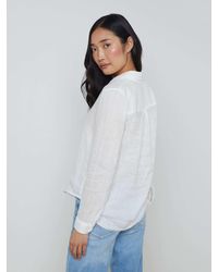 L'Agence - Tyler Linen Blouse Top - Lyst