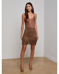 L'Agence - Lyle Vegan Suede Mini Skirt - Lyst