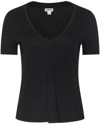 L'Agence - Brianna Cotton V-Neck T-Shirt - Lyst