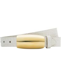 L'Agence - Marlowe Croc-Embossed Leather Belt - Lyst