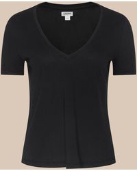 L'Agence - Brianna Cotton V-Neck T-Shirt - Lyst